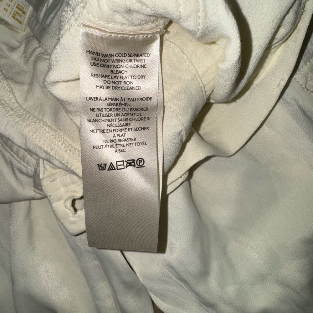 Anthropologie Cream Satin Utility trousers. Super soft, zero flaws. EUC - Picture 7 of 12